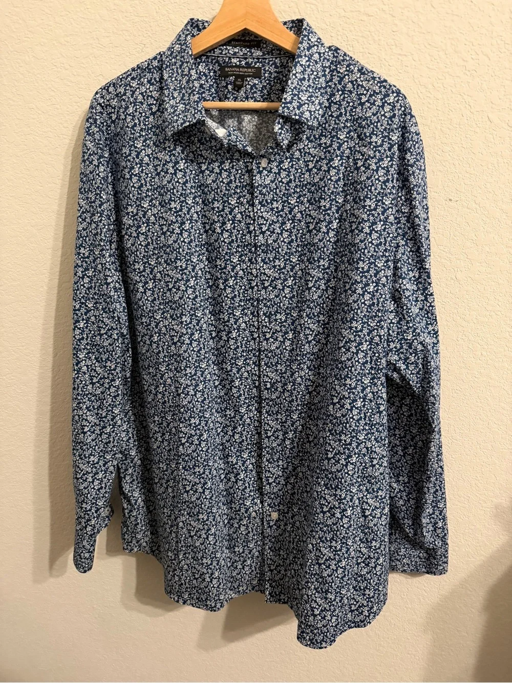 Banana Republic Navy Blue Floral Shirt Jacket
